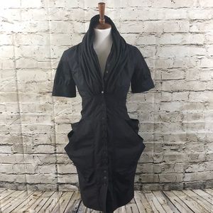 || All Saints|| Black Kitty Shirt Dress UK8/US4